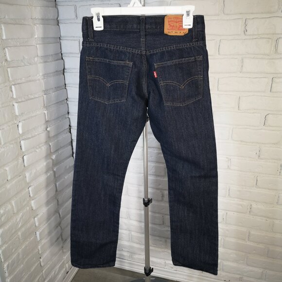 Levi's 511 Boys Size 16 Reg. Dark Wash Zipper & Button Closure Slim Blue Jeans - Picture 3 of 14